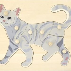 Viga Toys VIGA Montessori träpussel katt med stift