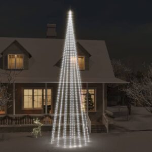 vidaXL Julgran på flaggstång kallvit 1134 LEDs 800 cm - Julbelysning