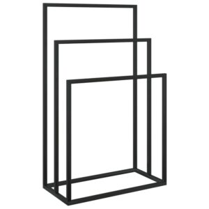 vidaXL Fristående handdukshängare svart 48x24x79 cm järn