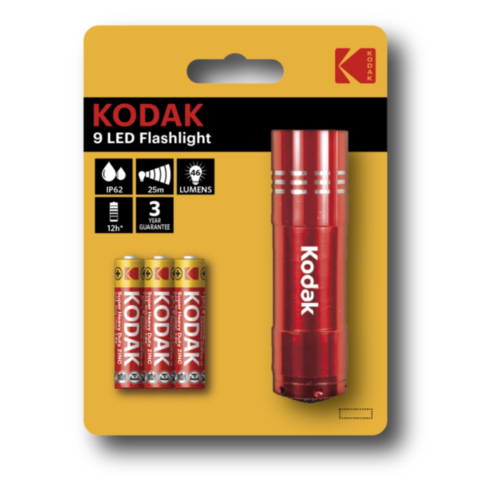 Kodak 9-LED Ficklampa Röd