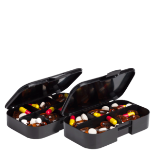 Pill Box Organizer 2-pack Svart