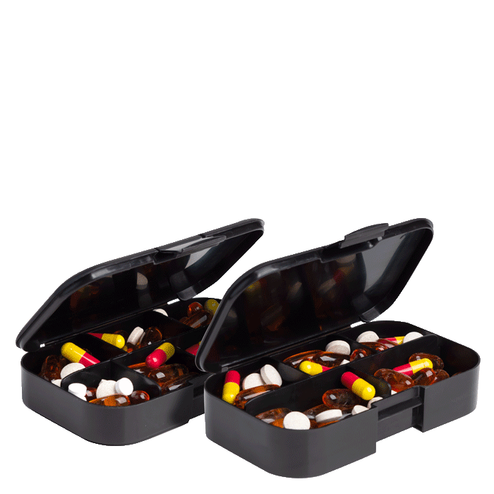 Pill Box Organizer 2-pack Svart