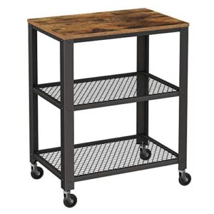 VASAGLE Serveringsvagn, Industrikk Rullande Utility Cart, Rustik Brun