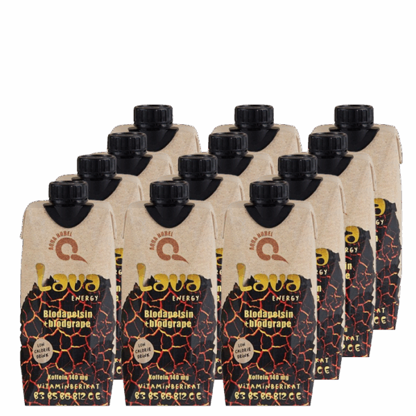 12 x LAVA Energy, 500 ml, Blodapelsin/Blodgrape