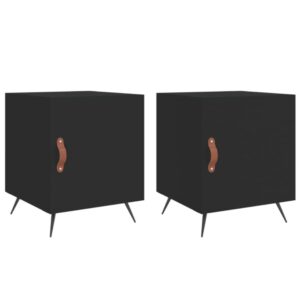 vidaXL Sngbord 2 st svart 40x40x50 cm konstruerat tr