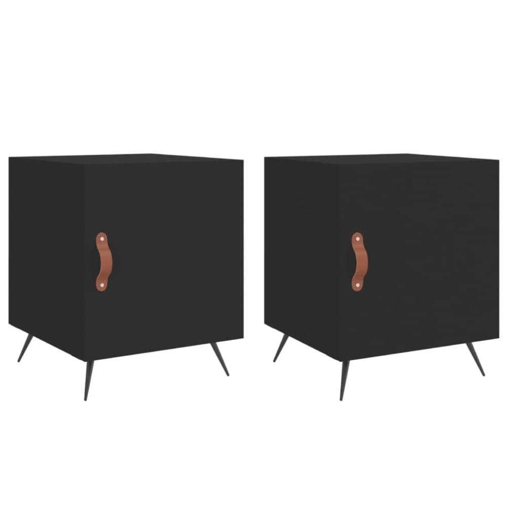 vidaXL Sngbord 2 st svart 40x40x50 cm konstruerat tr