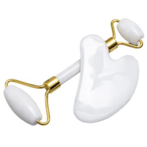 Vit Jade Ansiktsroller och Gua Sha Äkta Natursten