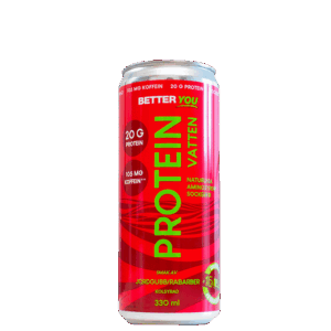 Proteinvatten Koffein 330 ml Jordgubb Rabarber