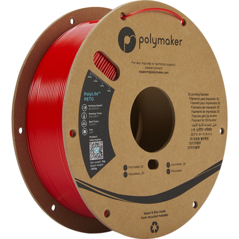 Polymaker Polylite PETG 1,75 mm - 1kg Röd