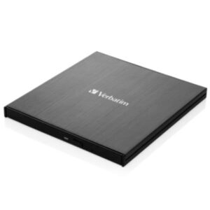 Verbatim External Slimline CD/DVD-poltin USB-C + USB-C/USB-C - USB-A 3.2 kaapeli musta/musta 43886