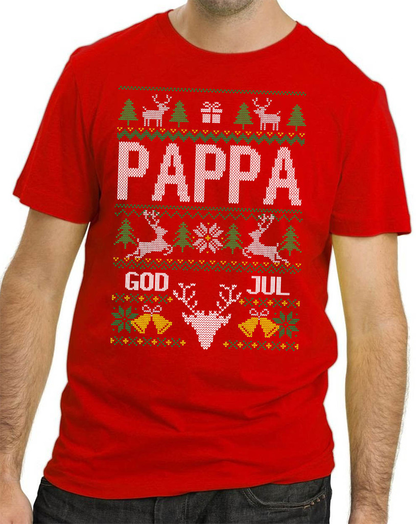 Pappa Jul T-shirt - Christmas jumper stil jultrja