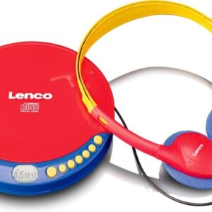 Lenco CD-021KIDS - Discman fr barn med brbar telefon och uppladdningsbart batteri