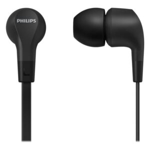 Philips TAE1105BK - Hörlurar med mikrofon - inuti örat - kabelansluten - 3,5 mm kontakt - svart