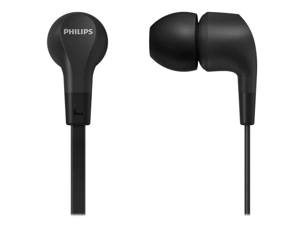 Philips TAE1105BK - Hörlurar med mikrofon - inuti örat - kabelansluten - 3,5 mm kontakt - svart