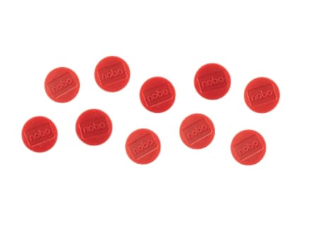 Nobo magnetiska whiteboardmagneter 10-pack 32 mm frgade magneter, Magnet fr skrivtavla, Rd, 32 mm, 18 mm, 32 mm, 160 mm