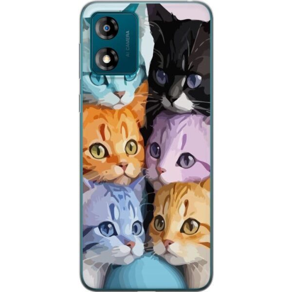 Motorola Moto E13 Genomskinligt Skal Frgglada Katter
