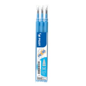 Refill 3-pack FriXion Raderbart bläck 0,7 ljusblå