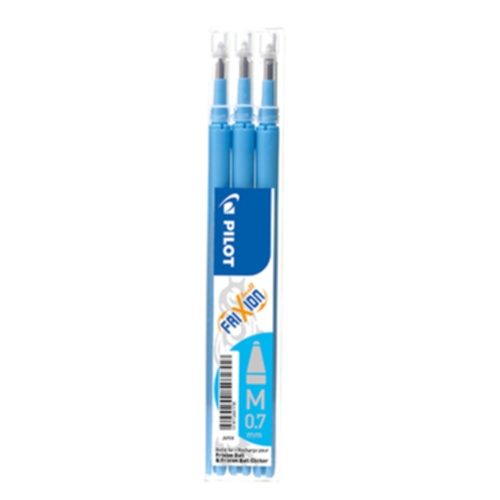 Refill 3-pack FriXion Raderbart blck 0,7 ljusbl