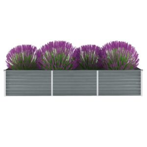 vidaXL Odlingslda upphjd galvaniserat stl 240x80x45 cm gr - Krukor & odlingsldor