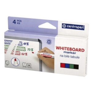 Whiteboard Marker Centropen sned spets, 4 st