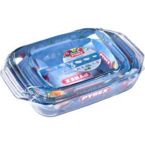PYREX - Set med 3 oemotståndliga rektangulära ugnsformar 28x17 cm + 35x23 cm + 39x25 cm