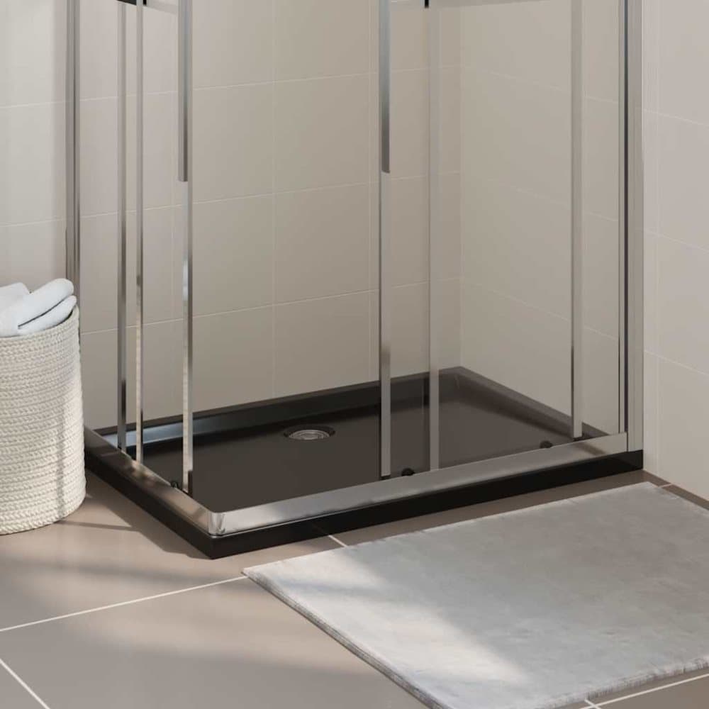 vidaXL Duschkar rektangulrt ABS svart 70x100 cm