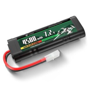Uppladdningsbart NiMH-batteri 7.2V 4500mAh med Tamiya-anslutning och silikonkabel - 6 celler - Mått 135x47x24 mm - Ström för RC-modeller