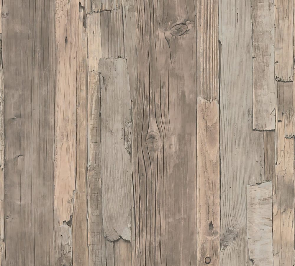 Non woven-tapet trä utseende Profhome 954053-GU slät matt färg beige brun 5,33 m2