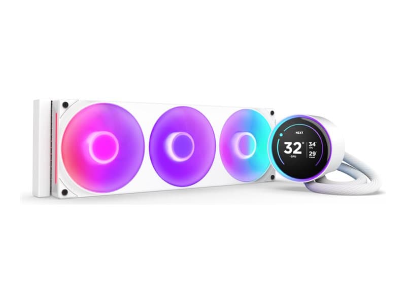 NZXT Kraken Elite 360 RGB - Kylsystem med vätska till processorn - med LCD-display - Elementstorlek: 360 mm - (för: LGA1851, LGA1700, LGA1200, LGA115