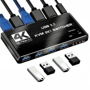 KVM SWITCH HDMI 2.0 4xUSB 3.0 SWITCH 4K/60HZ 2 DATORER - 1 MONITOR