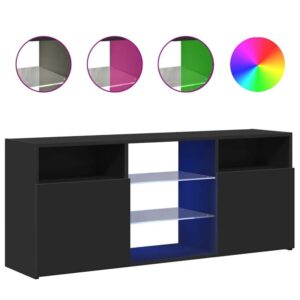 vidaXL TV-bänk med LED-belysning svart 120x30x50 cm
