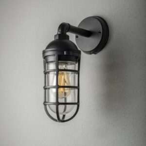 Olbia Vägglampa Svart E27 Glöd Klart glas