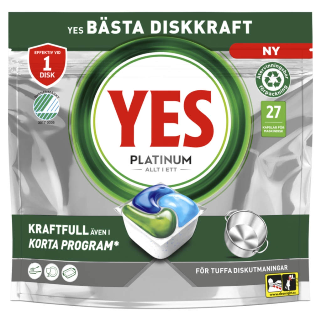 Yes Platinum All in One Maskindisktabletter 27 st