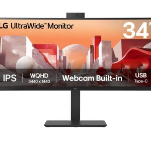 LG 34BA85QE-B 34” UltraWide QHD Curved IPS-monitor med USB Type-C™-port och inbyggd FHD-webbkamera