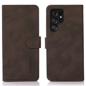 KHAZNEH Samsung Galaxy S25 Ultra Plånboksfodral med stativ - Brun