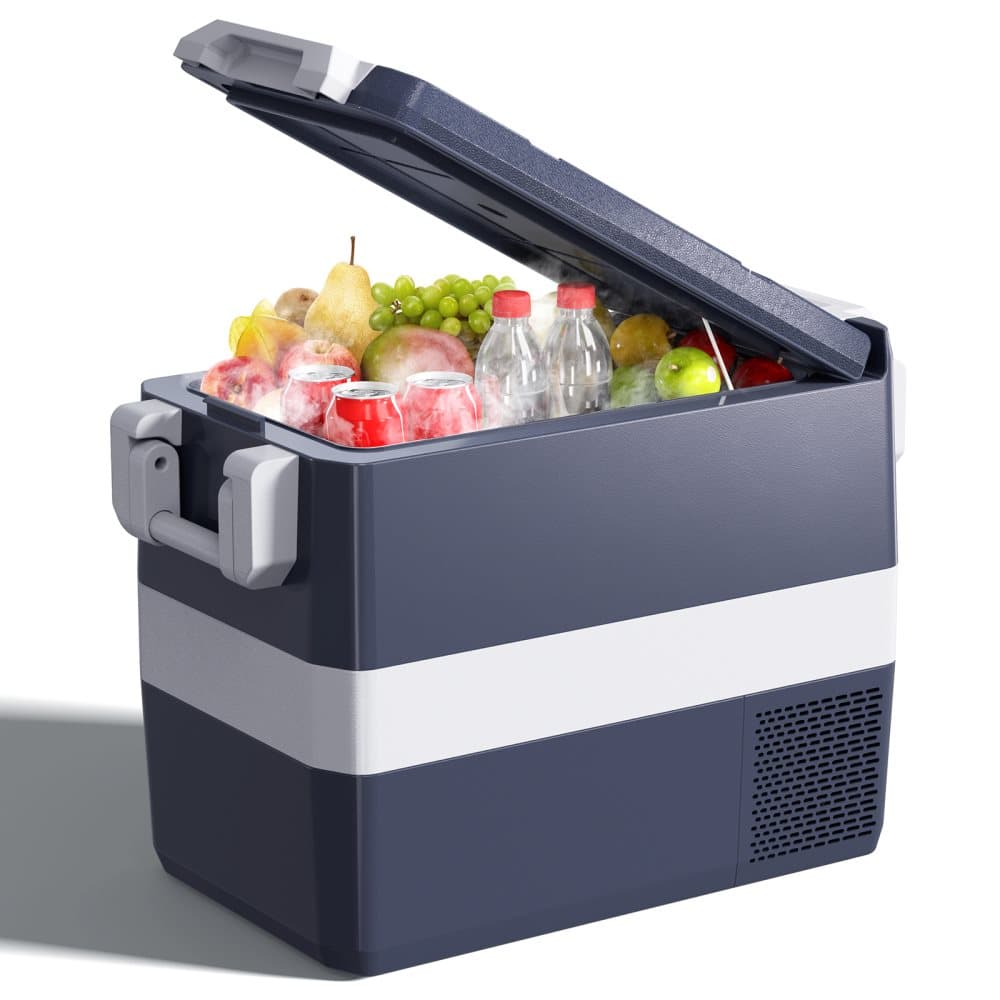 Kompressorkylbox, bilkylbox, 40L elektrisk kylbox, -20°C-25°C, appstyrd, 12/24V DC och 100/240V AC kylbox