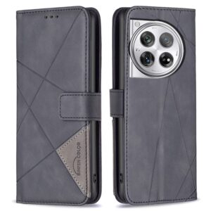 OnePlus 12 5G BINFEN COLOR Embossed Plnboksfodral - Svart