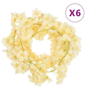 vidaXL Konstgjorda girlanger 6 st champagne 180 cm