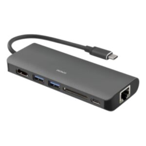 USB-C dockningsstation 6-portar med stöd för laddning