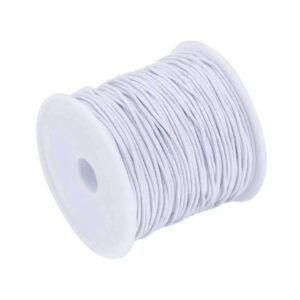 Vit Nylonkldd Elastisk Trd - Rulle med 50 meter, 0,6 mm
