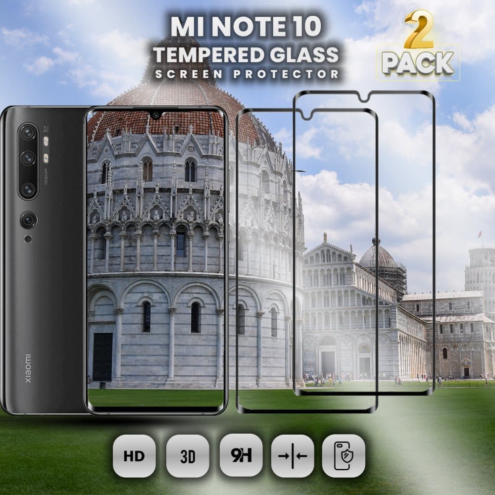 2-Pack Xiaomi Mi Note 10 - Hrdat glas 9H - Super kvalitet 3D