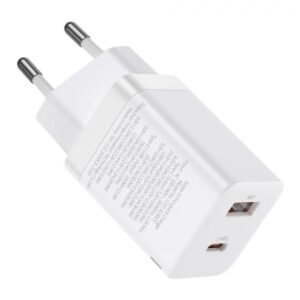 Wall Charger Baseus Super Si Pro, 30W, 3A, 1 x USB-A - 1 x USB-C, White CCSUPP-E02