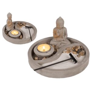Zen Buddha Bordsdekoration med Ljushållare