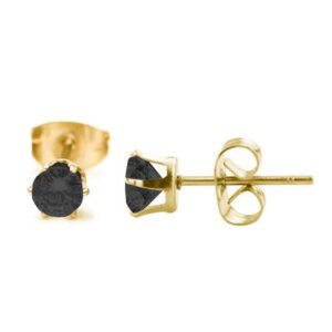 2-pack Guld Piercing rhnge Svart Kristall 4mm