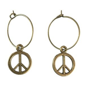 Örhängen Creoler Peace BRONS Symbol Hoops