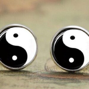 Örhängen Yin Yang Symbol Kraft Energi Stud Stift