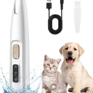 OBOSOE Hundtrimmer / Tasstrimmer - Trimmer för tassar med LED-lys,Tyst och Effektiv