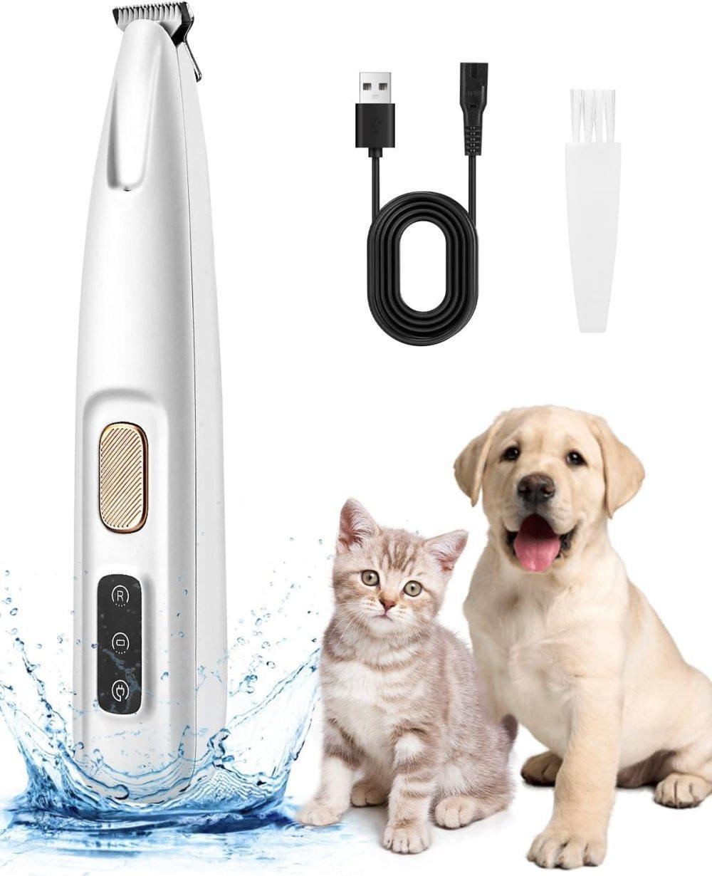 OBOSOE Hundtrimmer / Tasstrimmer - Trimmer för tassar med LED-lys,Tyst och Effektiv