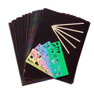 Rainbow Scratch Art Papper med verktyg - 50 papper