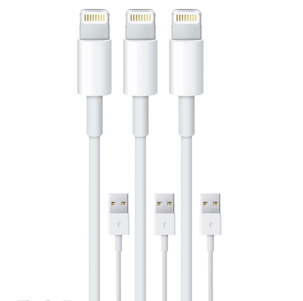 3-pack -2 meter Lightningkablar iPhone 13/12/11/ Xs/Max/X/8/7/6/5SE